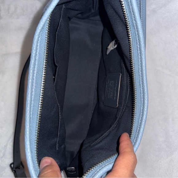 Coach Slate Blue Leather Shoulder Bag - Picture 5 of 13